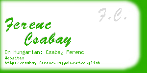 ferenc csabay business card